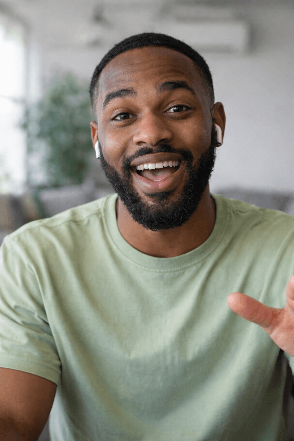 Startup founder on video call